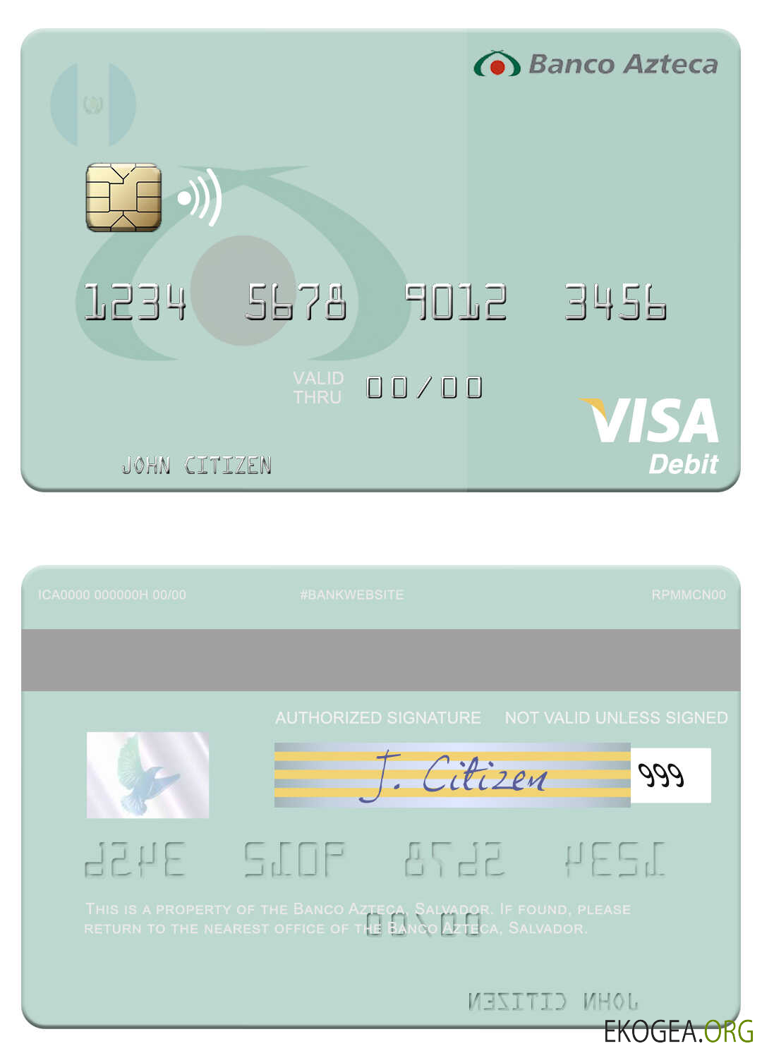 Carte de débit visa Salvador Banco Azteca